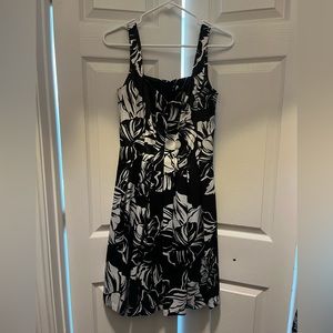 White House Black Market Black and White A-line Dress.